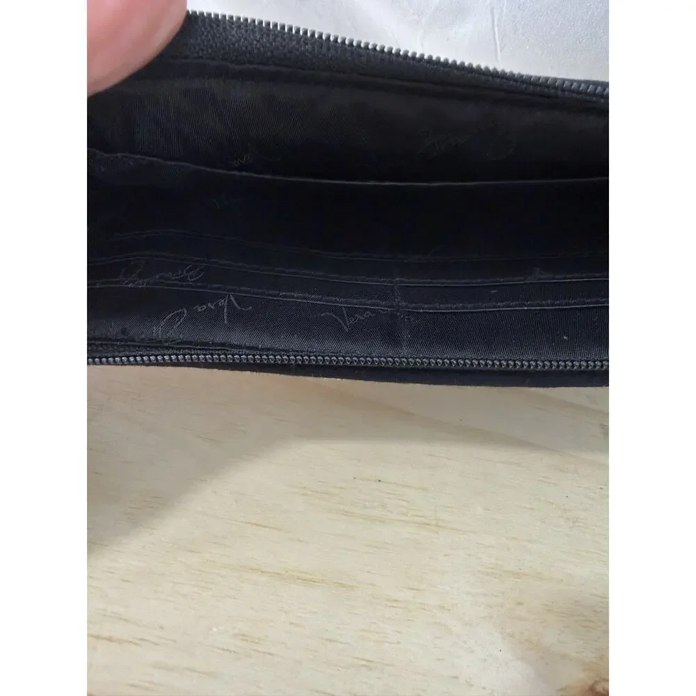 Vera Bradley Painted Feathers Quilted Wristlet Wallet Front Zip